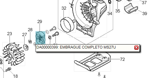 Embrague desbrozadora Makita MS72U